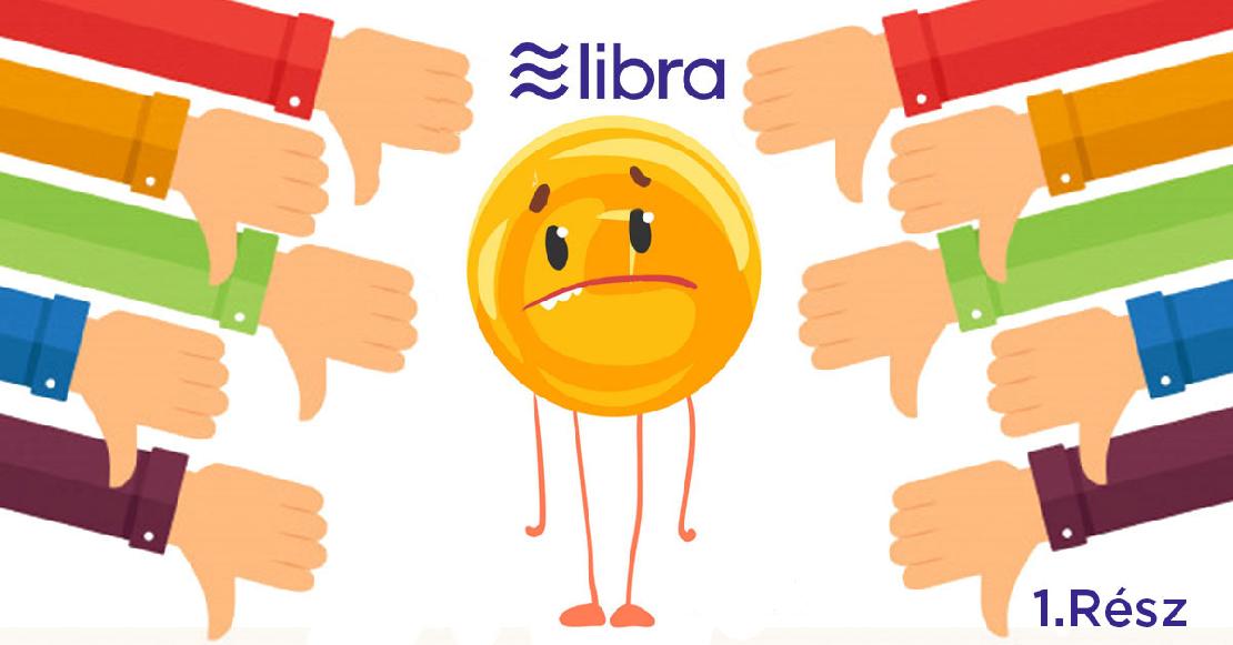 Libra coin és lefelé mutató hüvelykujjak.
